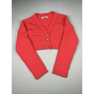 Ciao Lucia Red Wool Blend Crop Cardigan Schoolgirl Sweater